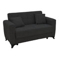 Canapea cu 2 locuri cu spatiu de depozitare Modesto Negru 155x85x80 cm