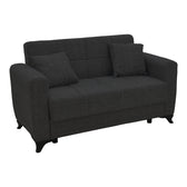 Canapea cu 2 locuri cu spatiu de depozitare Modesto Negru 155x85x80 cm