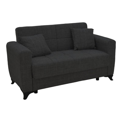 Canapea cu 2 locuri cu spatiu de depozitare Modesto Negru 155x85x80 cm