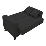 Canapea cu 2 locuri cu spatiu de depozitare Modesto, Negru, 155x85x80 cm