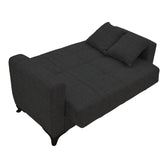 Canapea cu 2 locuri cu spatiu de depozitare Modesto, Negru, 155x85x80 cm, imagine suplimentara