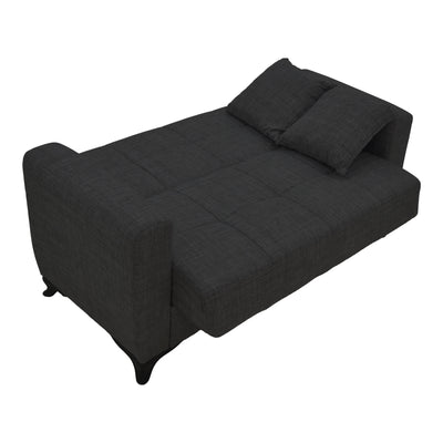 Canapea cu 2 locuri cu spatiu de depozitare Modesto, Negru, 155x85x80 cm, imagine suplimentara