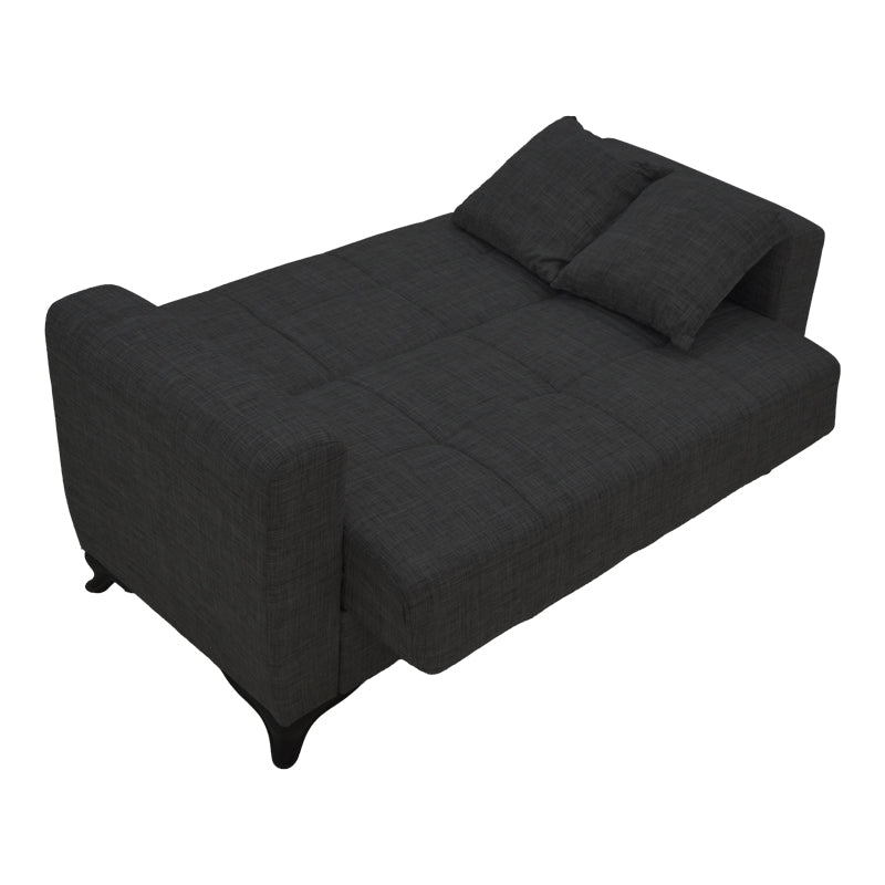 Canapea cu 2 locuri cu spatiu de depozitare Modesto, Negru, 155x85x80 cm, imagine suplimentara