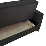 Canapea cu 2 locuri cu spatiu de depozitare Modesto, Negru, 155x85x80 cm