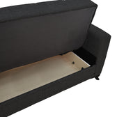 Canapea cu 2 locuri cu spatiu de depozitare Modesto, Negru, 155x85x80 cm, detaliu produs