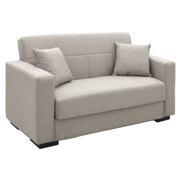 Canapea cu 2 locuri cu spatiu de depozitare Vox 2, Gri deschis, 154x82x83 cm