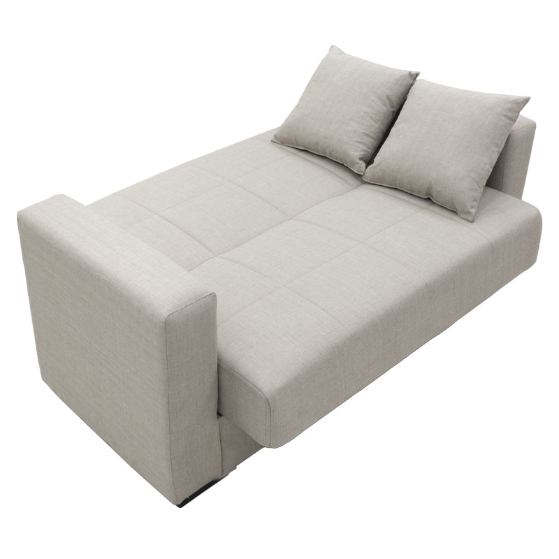 Canapea cu 2 locuri cu spatiu de depozitare Vox 2, Gri deschis, 154x82x83 cm, perspectiva suplimentara