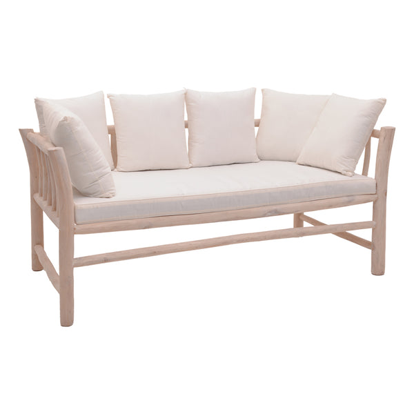 Canapea cu 2 locuri pentru gradina de gradina Dranjere Boho, Natural, 167x80x71 cm