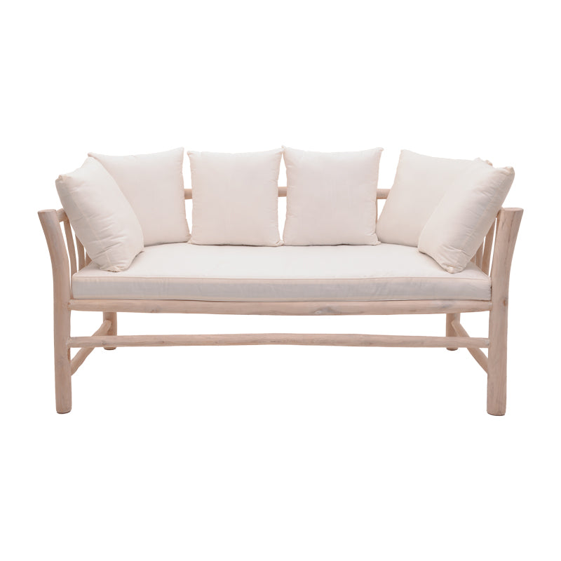 Canapea cu 2 locuri pentru gradina de gradina Dranjere Boho, Natural, 167x80x71 cm, imagine suplimentara