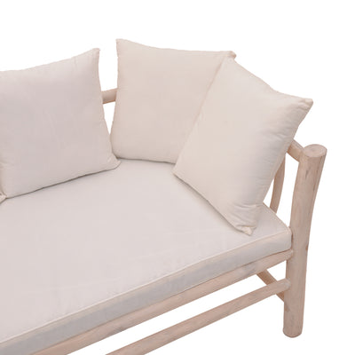 Canapea cu 2 locuri pentru gradina de gradina Dranjere Boho, Natural, 167x80x71 cm, perspectiva suplimentara