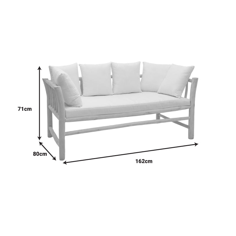 Canapea cu 2 locuri pentru gradina de gradina Dranjere Boho, Natural, 167x80x71 cm, foto produs