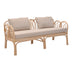 Canapea cu 2 locuri pentru gradina de gradina Ytrone Boho Natural 166x61x71 cm