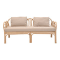 Canapea cu 2 locuri pentru gradina de gradina Ytrone Boho, Natural, 166x61x71 cm, imagine suplimentara