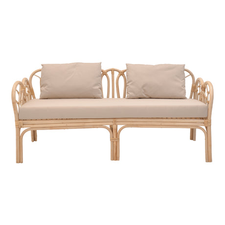 Canapea cu 2 locuri pentru gradina de gradina Ytrone Boho, Natural, 166x61x71 cm
