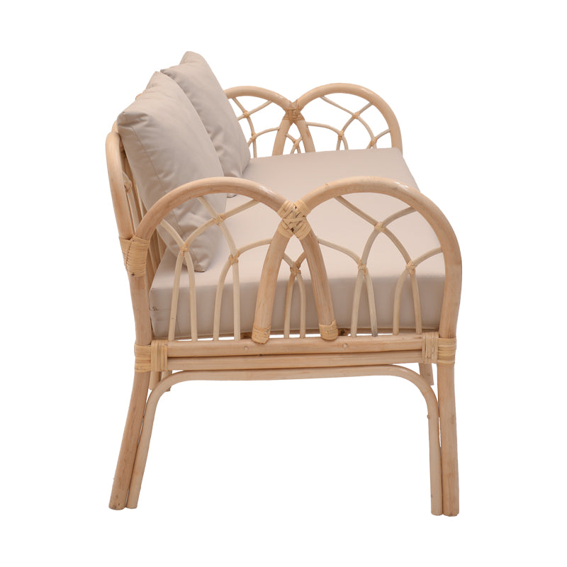 Canapea cu 2 locuri pentru gradina de gradina Ytrone Boho, Natural, 166x61x71 cm