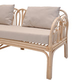Canapea cu 2 locuri pentru gradina de gradina Ytrone Boho, Natural, 166x61x71 cm, foto produs