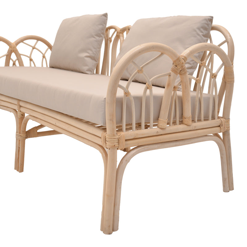 Canapea cu 2 locuri pentru gradina de gradina Ytrone Boho, Natural, 166x61x71 cm