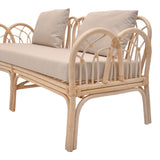 Canapea cu 2 locuri pentru gradina de gradina Ytrone Boho, Natural, 166x61x71 cm