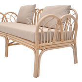 Canapea cu 2 locuri pentru gradina de gradina Ytrone Boho, Natural, 166x61x71 cm, foto produs 6