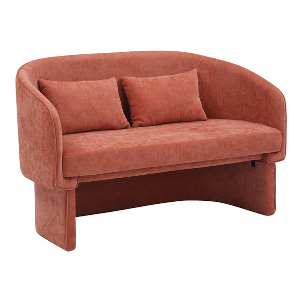 Canapea cu 2 locuri Playmob Caramiziu, Portocaliu, 128x65x79 cm