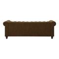 Canapea cu 3 locuri de tip Chesterfield, din tesatura maro antichizata, 203x84x67 cm, perspectiva suplimentara