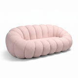 Canapea cu funcție Embrace, Țesătură bouclé, roz, 180x105x65 cm - Roz