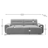 Canapea cu trei locuri Harmonious boucle, bej, 224x92x81 cm, detaliu produs