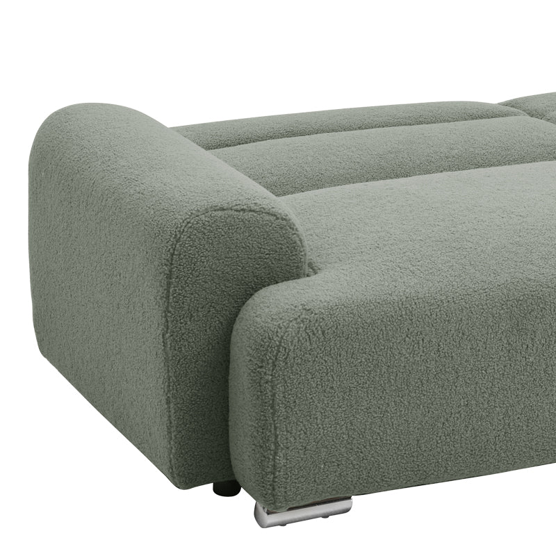 Canapea cu trei locuri Harmonious boucle verde masliniu, 224x92x81 cm, perspectiva suplimentara