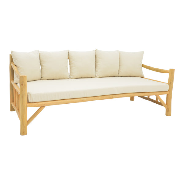 Canapea de gradina Roziana Boho, Natural, 210x100x80 cm