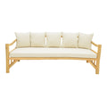 Canapea de gradina Roziana Boho, Natural, 210x100x80 cm, imagine suplimentara