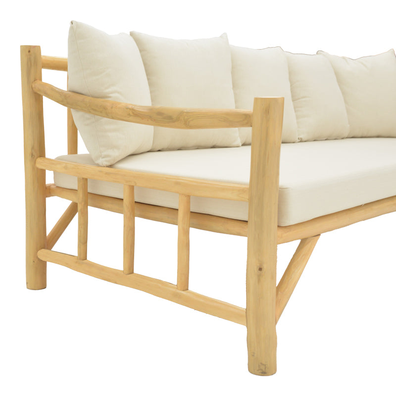 Canapea de gradina Roziana Boho, Natural, 210x100x80 cm, foto produs