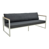 Canapea Aurelio, Metal, 3 locuri, 192x74x63 cm - Alb-Antracit