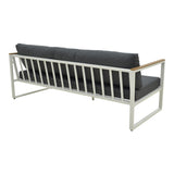 Canapea Aurelio, Metal, 3 locuri, 192x74x63 cm - Alb-Antracit