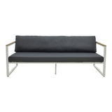 Canapea Aurelio, Metal, 3 locuri, 192x74x63 cm - Alb-Antracit