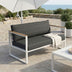 mobilier de gradina Canapea dublă cu funcție de relaxare, Aurelio, Metalic, Alb cu perne antracit, 130x74x63 cm