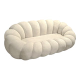 Canapea cu funcție Embrace, Țesătură bouclé, roz, 180x105x65 cm - Bej