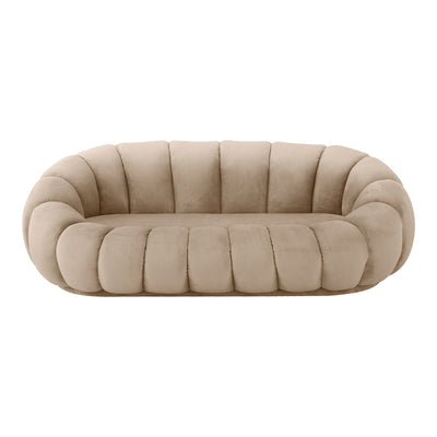 Canapea Embrace cu funcție, Catifea, Bej, 180x105x65 cm, perspectiva suplimentara