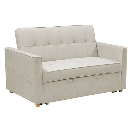 Canapea extensibila 2 locuri Commit, bej-gri, 142x93x46 cm