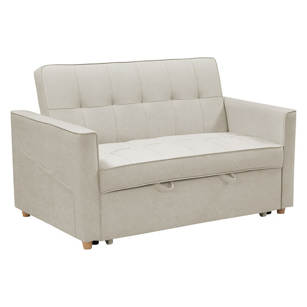 Canapea extensibila 2 locuri Commit, bej-gri, 142x93x46 cm