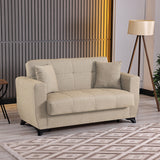 Canapea extensibila 2-seater sofabed Modesto, Stofa, 153x84x86 cm - Crem