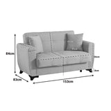 Canapea extensibila 2-seater sofabed Modesto, Stofa, 153x84x86 cm - Gri