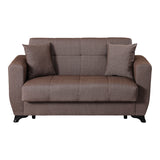 Canapea extensibila 2-seater sofabed Modesto, Stofa, 153x84x86 cm - Maro