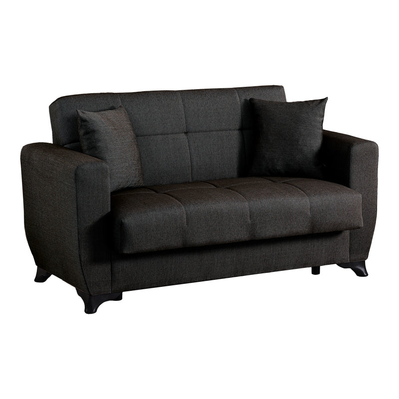 Canapea extensibila 2-seater sofabed Modesto, Stofa, 153x84x86 cm - Negru