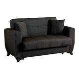 Canapea extensibila 2-seater sofabed Modesto, Stofa, 153x84x86 cm - Negru