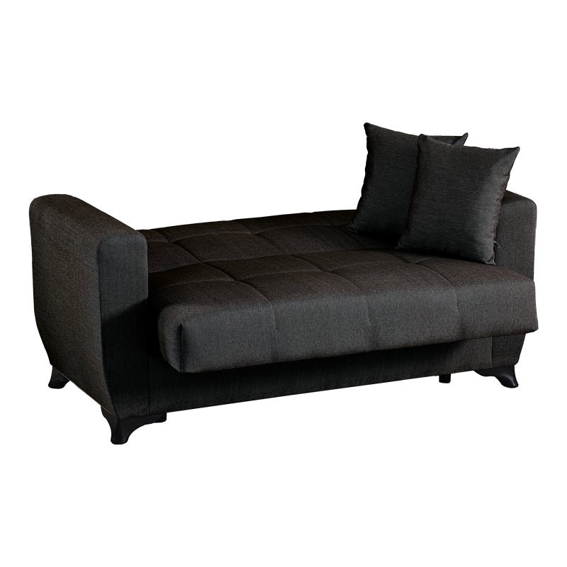 Canapea extensibila 2-seater sofabed Modesto, Stofa, 153x84x86 cm - Negru