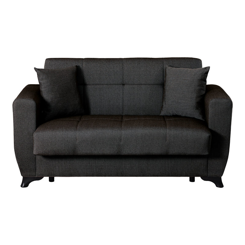 Canapea extensibila 2-seater sofabed Modesto, Stofa, 153x84x86 cm - Negru