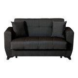 Canapea extensibila 2-seater sofabed Modesto, Stofa, 153x84x86 cm - Negru