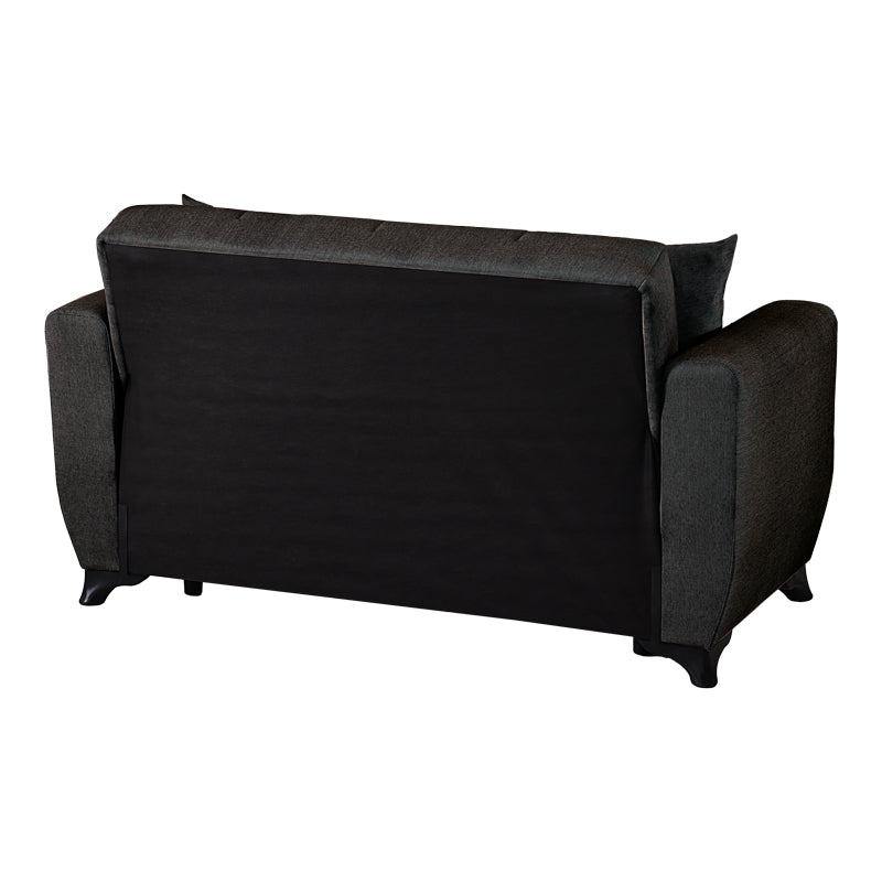 Canapea extensibila 2-seater sofabed Modesto, Stofa, 153x84x86 cm - Negru