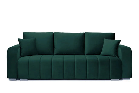 Canapea Extensibilă 3 locuri Armando, cu ladă de depozitare, Verde - Gri, 230x92x90 cm