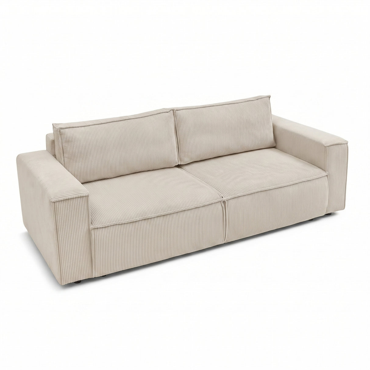Canapea extensibila 3 locuri Capri cu lada de depozitare, Bej - Gri, 240x87x85 cm - Bej